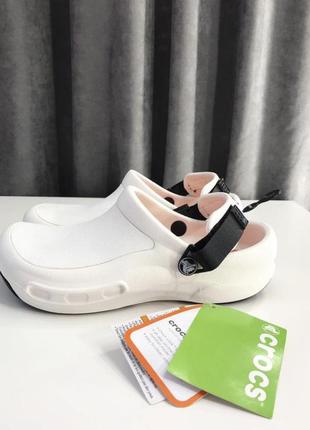 Крокси crocs bistro pro clog white2 фото