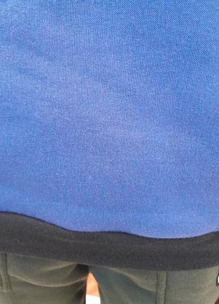 Женская толстовка синяя с черным на флисе т-5367. размеры:42,46.6 фото