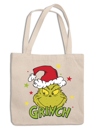 Эко-сумка шоппер с новогодним принтом "гренч - похититель реждва. the grinch stole christmas"