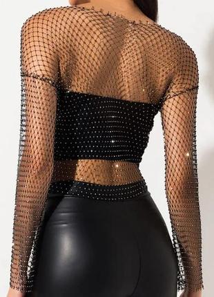 Топ сітка зі стразами, топік сіточка з кристалами накидка