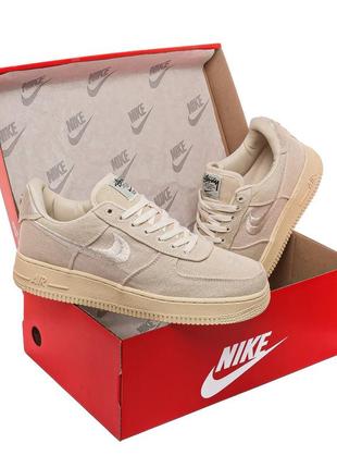 Кроссовки nike air force 1 low stussy fossil