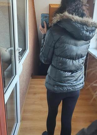 Черная куртка/пуховик с капюшоном еврозима осень-зима м-л10 фото
