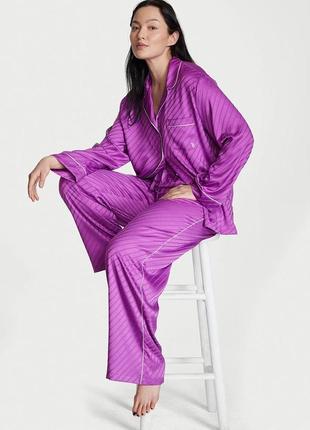 Сатиновая пижама satin long pj set victoria’s secret3 фото