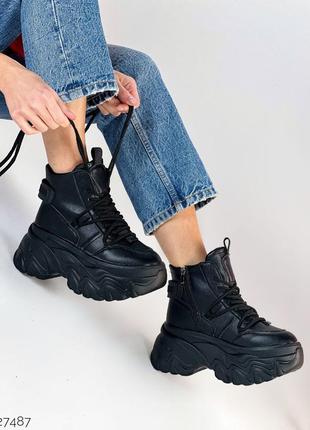 Стильні жіночі зимові кросівки, високі, еко шкіра, зима, 35-36-37-38-39-40