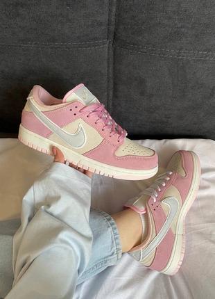 Кроссовки nike dunk low lx w pink/beige