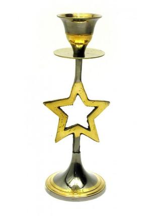 Подсвечник бронзовый "звезда" (15,5*6,5*6 см)