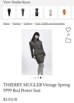 Mugler thierry mugler костюм размер 46-48 пиджак юбка8 фото