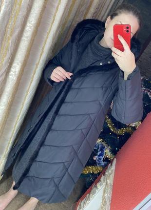 Стьобане довге пальто