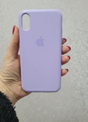 Чехол чехол iphone x xs с яблком сиреневый