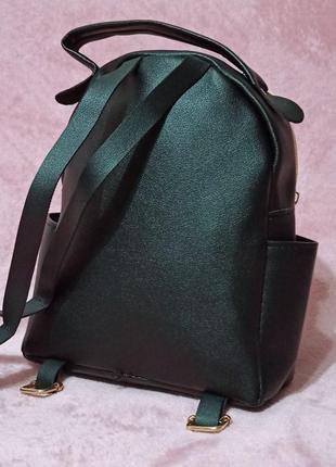 Черный cтильный женский мини-рюкзак4 фото
