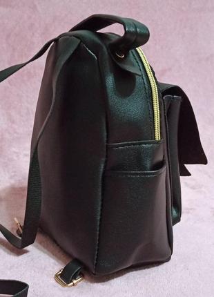 Черный cтильный женский мини-рюкзак3 фото