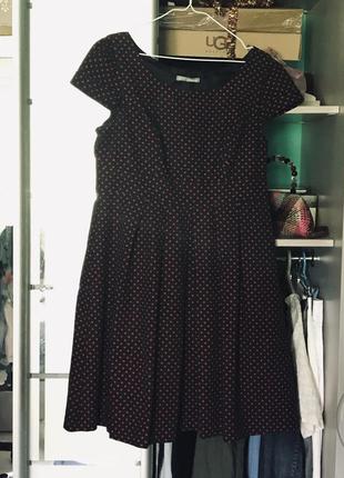 Платье миди в горошек классика клатч в подарок6 фото