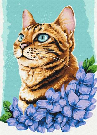 Картини за номерами "лазурний котик © anna kuly" розмальовки за цифрами.40*50 см.україна