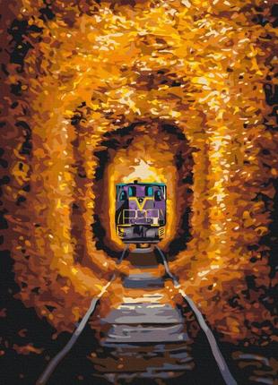 Картини за номерами "тунель любові та поїзд © sergiy stepanenko" розмальовки за цифрами. 40*50 см.україна