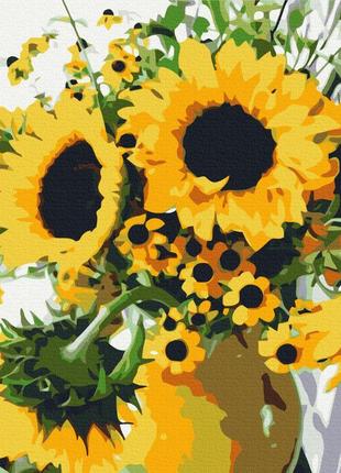 Картини за номерами "букет соняшників" розмальовки за цифрами. 40*50 см.україна