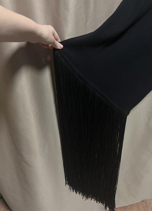 Чорна тепла трикотажна сукня светер2 фото
