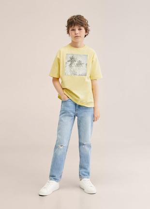 Хлопковая футболка с принтом mango 33814 фото