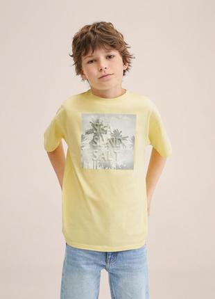 Хлопковая футболка с принтом mango 33816 фото