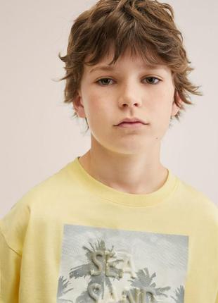 Хлопковая футболка с принтом mango 33817 фото