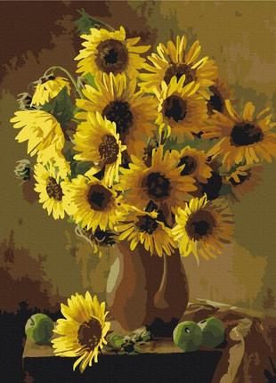 Картини за номерами "жовтогарячі соняшники" розмальовки за цифрами. 40*50 см.україна