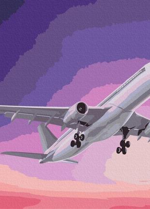 Картини за номерами "літак у небі" розмальовки за цифрами. 40*50 см.україна
