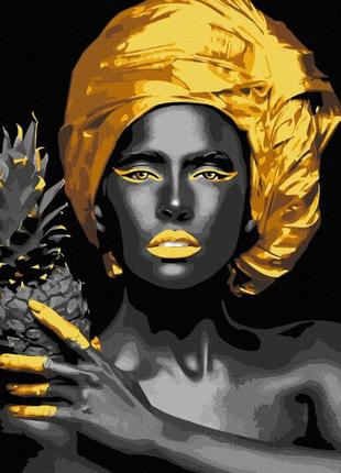 Картини за номерами "екзотична краса із золотою фарбою" розмальовки за цифрами. 40*50 см.україна