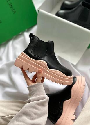 Bottega veneta mini pink no logo, черевики на флісі, ботинки на флисе