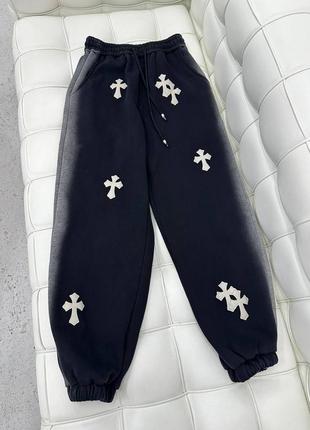 Штани chrome hearts на флісі