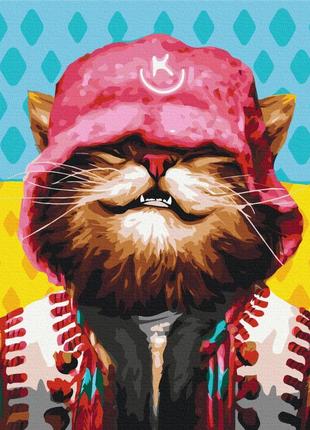 Премиум картины по номерам "котик kalush ©марианна пащук" раскраски по цифрам. 40*50 см.украина