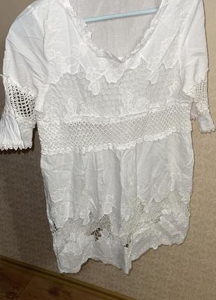 Платье белое с кружевом сарафан4 фото