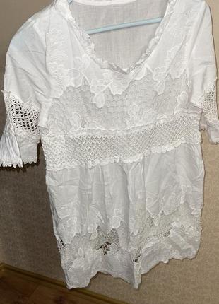 Платье белое с кружевом сарафан5 фото
