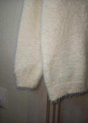 Нарядный теплый пушистый новогодний рождественский свитер свитшот кофта травка для...