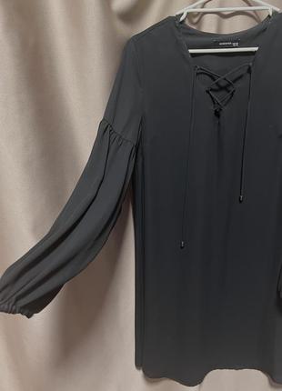 Платье черная шифоновая2 фото