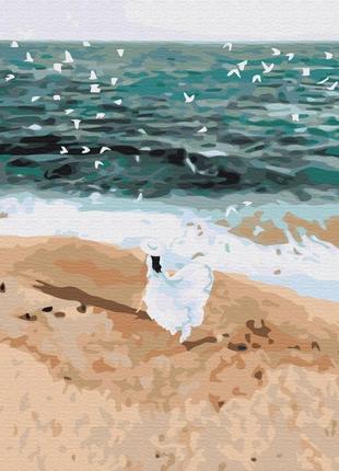 Картины по номерам "фигура на побережье © lana musienko" раскраски по цифрам. 40*50 см.украина