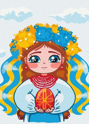 Картины по номерам "маленькая украиночка ©ольга бородай" раскраски по цифрам. 40*50 см.украина
