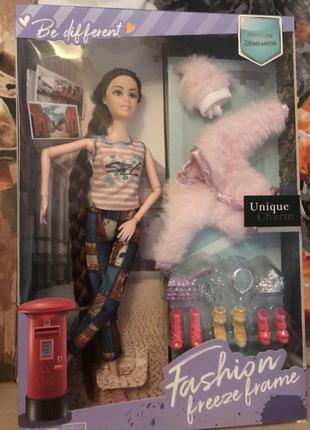 Шарнирная кукла barbie с одеждой