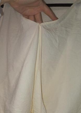 Молочна бежева блуза блузка майка на запах uk 18 eu 463 фото