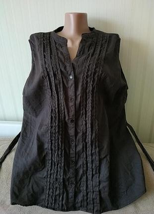 Блузка без рукавов с поясом, идеальное состояние, р 22