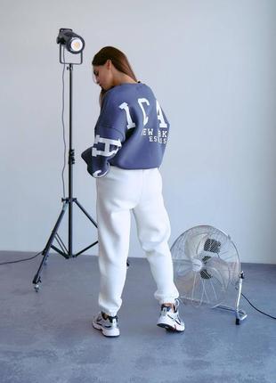 Качество! женский теплый синий свитшот с надписью чикаго, chikago, качественный, оверсайз