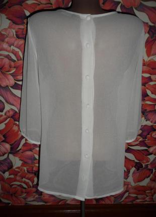 Белая блуза с черным кружевом,ажуром4 фото
