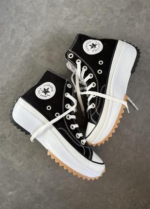 Женские кеди converse x jw anderson run star hike hi black 36