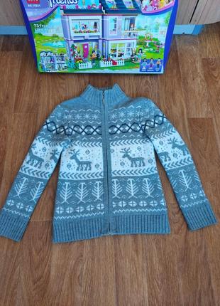 Шикарная вязаная зимняя кофта (турция) перевоплотила девочку 12-13 г.