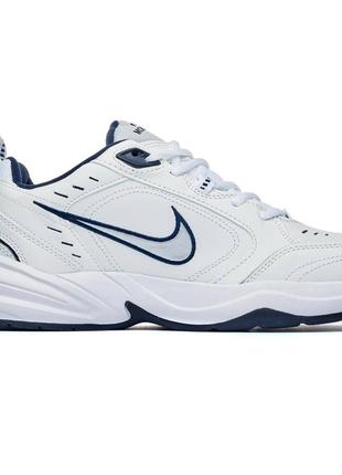 Чоловічі кросівки білі з синім nike air monarch white
