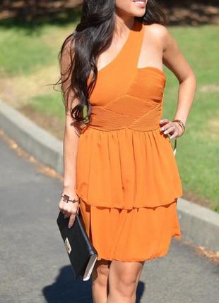 🧡🧡🧡красиве, жіноче вечірнє, коктейльне оранжеве плаття від h&amp;m🧡🧡🧡1 фото