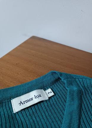Джемпер облегающий в рубчик 100% шерсть мериноса armor lux, 2/m6 фото