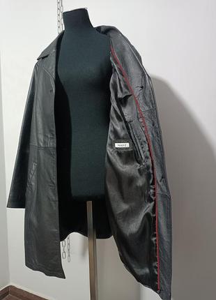 Жакет пиджак полупальто кожаный удлиненный прямого кроя yessica, 52-54, xl-xxl9 фото