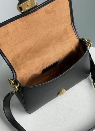Coach кожаная компактная женская сумочка чорного цвета5 фото