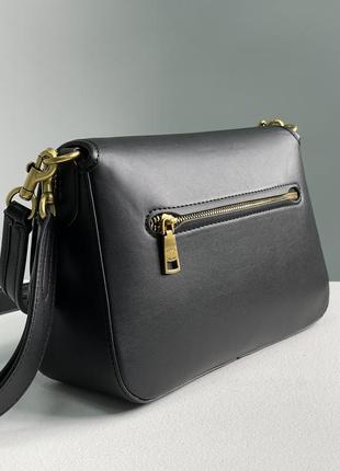 Coach кожаная компактная женская сумочка чорного цвета4 фото