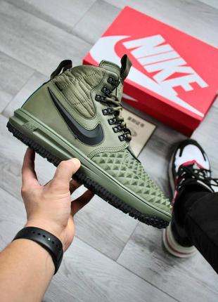 Мужские кроссовки зимние зеленые nike lunar force 1 duckboot green