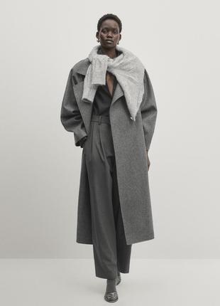 Massimo dutti пальто серое новое оригинал шерсть
